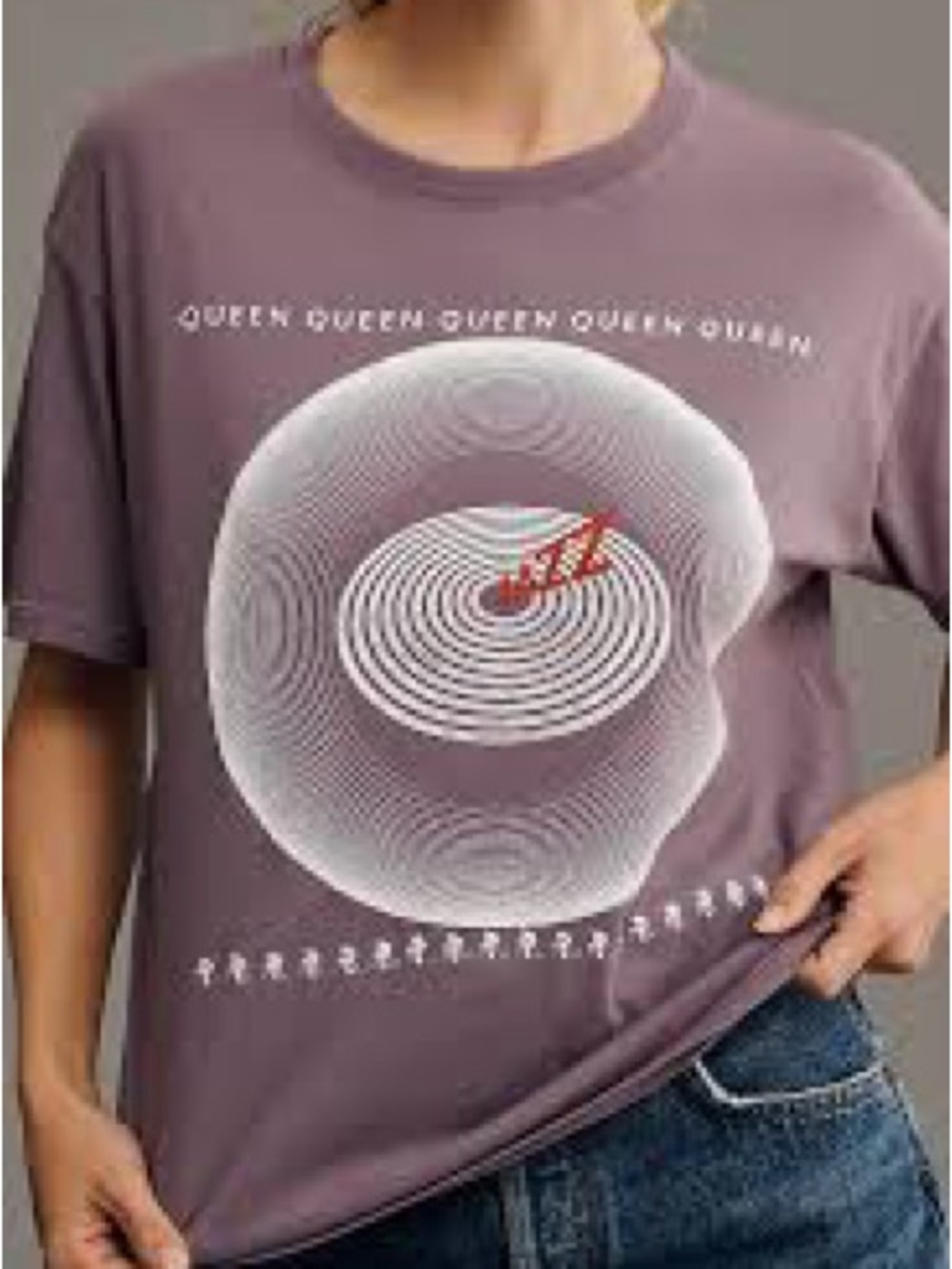 Anthropologie DAYDREAMER NWOT Queen Jazz Boyfriend Band Tee Purple Record